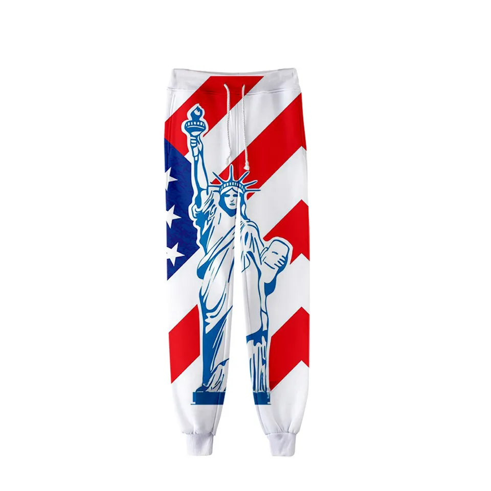 3D -tryck män kvinnor Skull Eagle USA National Flag Harajuku full längd Sweatpants Winter Pants Casual roliga byxor 012
