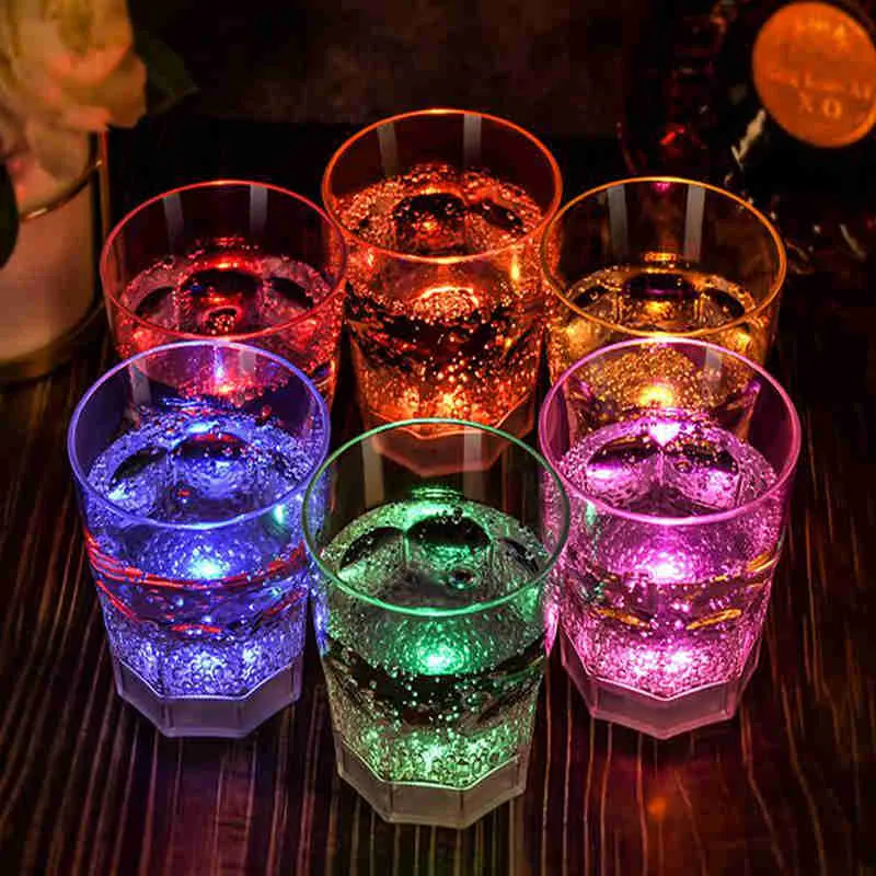 250 ml in water heldere lichtgevende mok creatieve geschenkbalkbenodigdheden led patent lumineuze wijnglazen