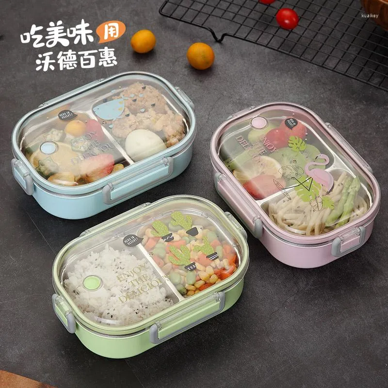 Dinnerware Sets 304 Stainless Steel Lunch Box Insulation Bag Korean Children Student Office Worker Female 1-Layer Compartment