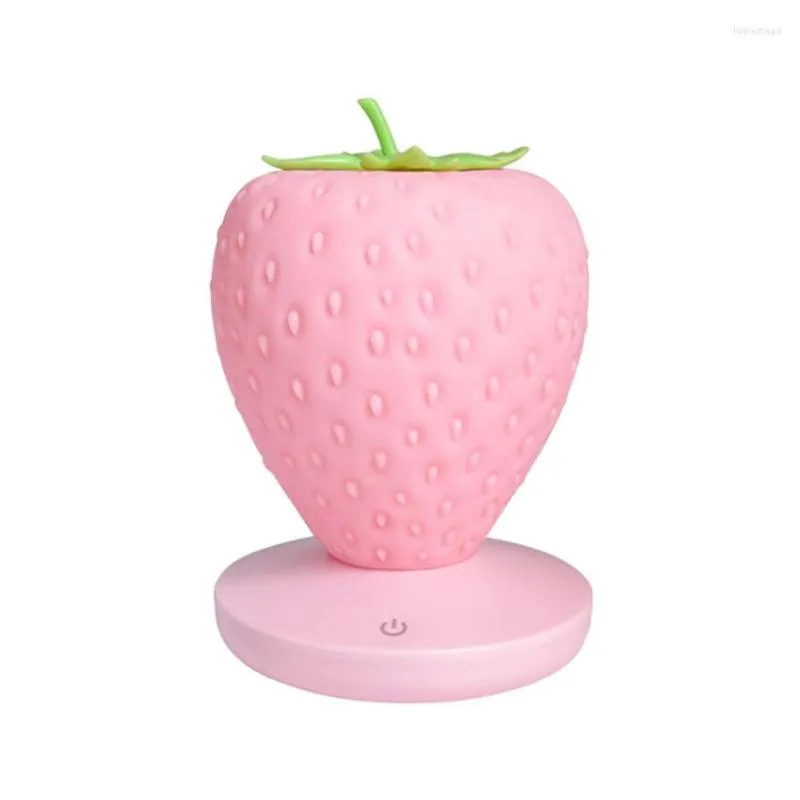 Nachtverlichting Strawberry Silicone Light Led Oogbescherming Touchfeer Kinderen USB LADING LAAD BONTADBADBAD LAMP DIMABLE