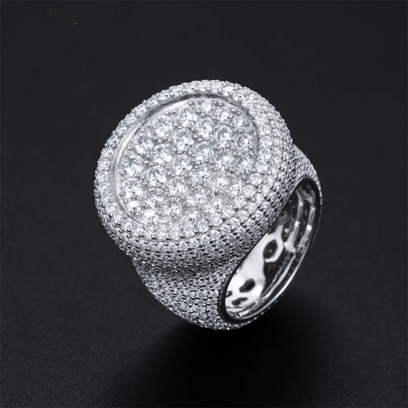 Bling Moissanite Anneaux Hommes Femmes 925 Sterling Silver VVS Moissanite Bague En Diamant Punk Bijoux Beau Cadeau