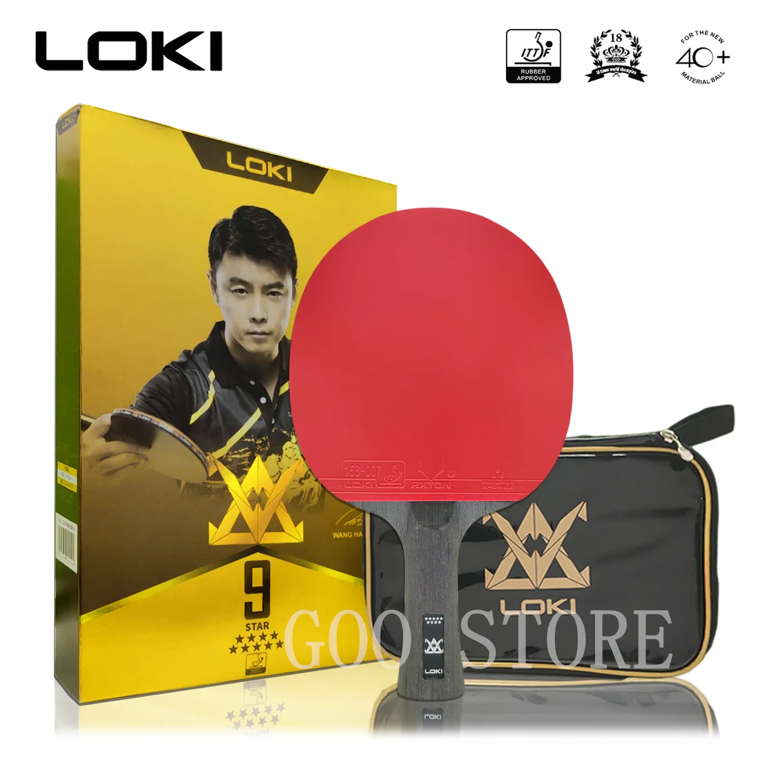 Bord Tennis Raquets Loki 9 -stjärniga High Sticky Tably Tennis Racket Carbon Blade Pingpong Bat Competition Ping Pong Paddel för snabb attack och Arc 230320