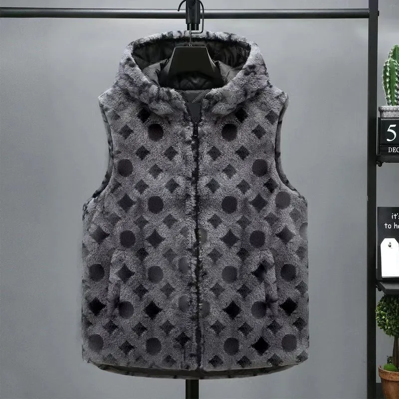 맨 조끼 푹신한 재킷 소매 소매 양고기 현금 스웨터 재킷 까마귀 코트 아웃웨어 코트 m-4xl