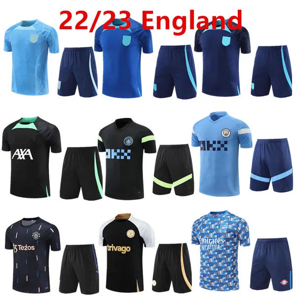 22/23 New England Tuta manica corta Tuta da allenamento Tuta da jogging Maglia da calcio Set Chandal Survement Maillots De Foot Adulto Bambini S-XXL