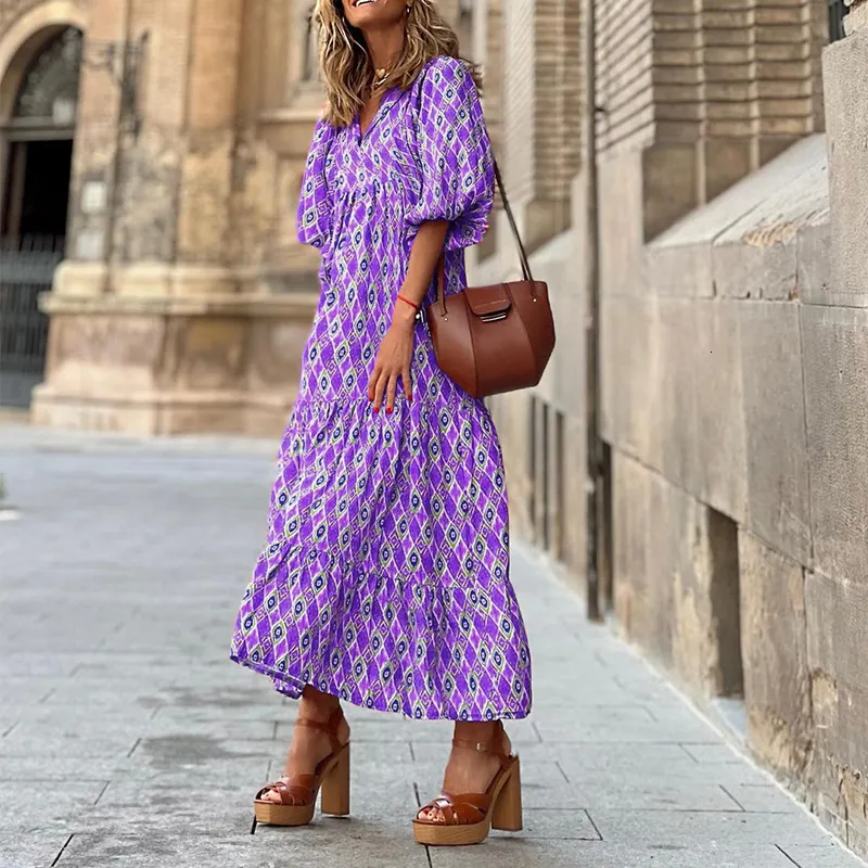 Vestidos De Playa Con Estampado Floral Largo Y Cómodo Teñido | Cuotas
