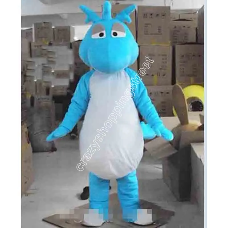 Vendite calde Blue Dinosaur Mascotte Costumi Tema Cartoon Abbigliamento Abbigliamento per mascotte per liceo