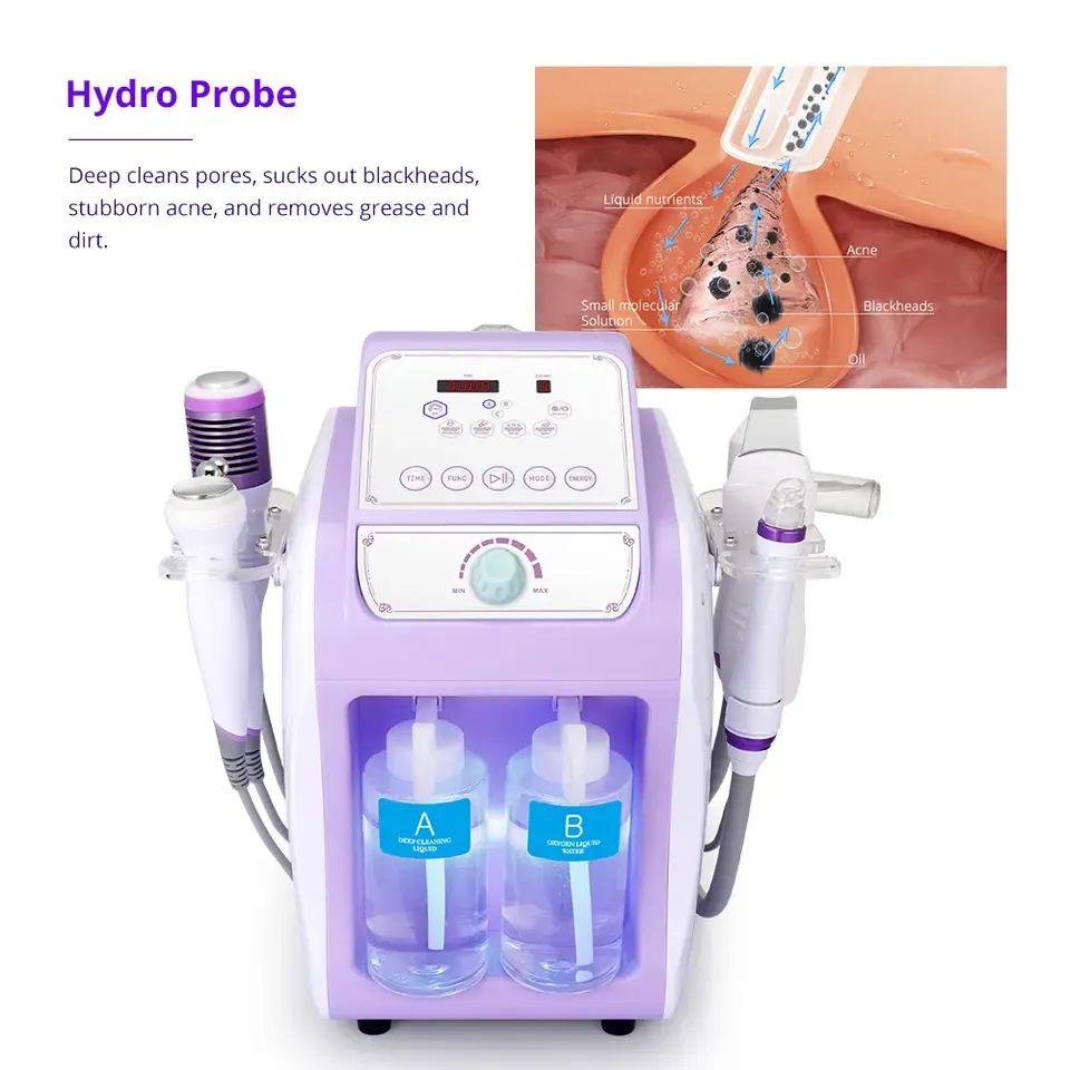 Instrument de beauté pour rajeunissement de la peau 6 en 1, nettoyage en profondeur des Pores, Machine à radiofréquence faciale à oxygène