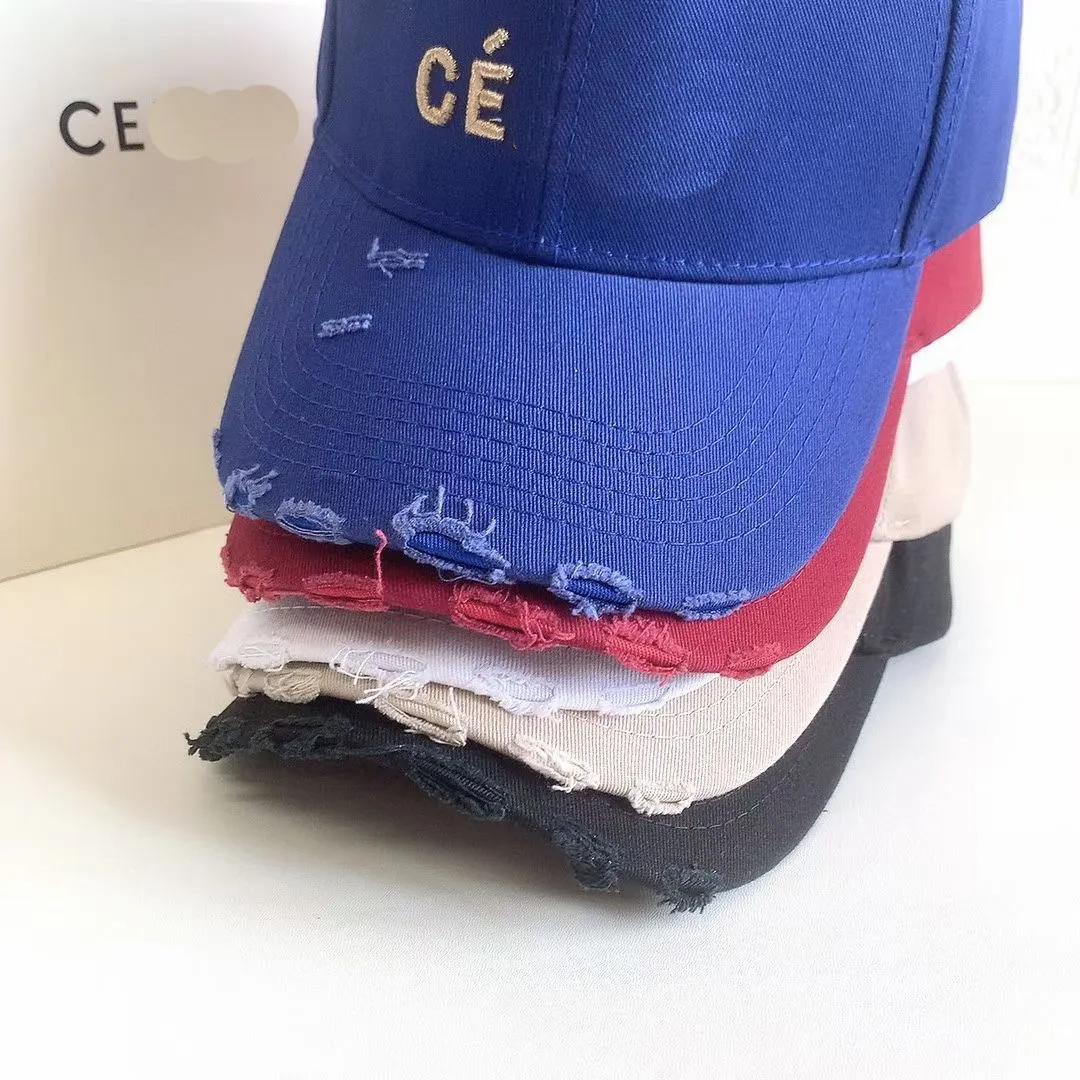 Ball Caps Designer Letter Luxury CE Washed Frayed Cotton Cap Spring And Summer Adult Mesh Sun Hat Lady Fashion Hiphop Oldschool Trucker Cap Men