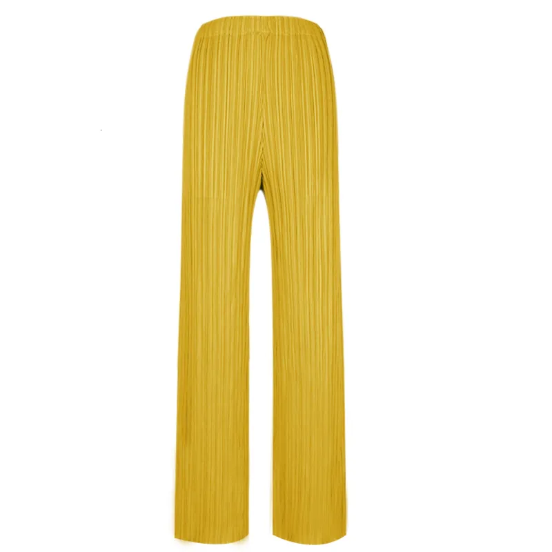 Pantalones de mujer s Primavera Verano Otoño Mujer Casual Elegante Señoras Miyake Diseñador Suelto Recto Plisado Pantalones de cintura alta En stock 4001 230322