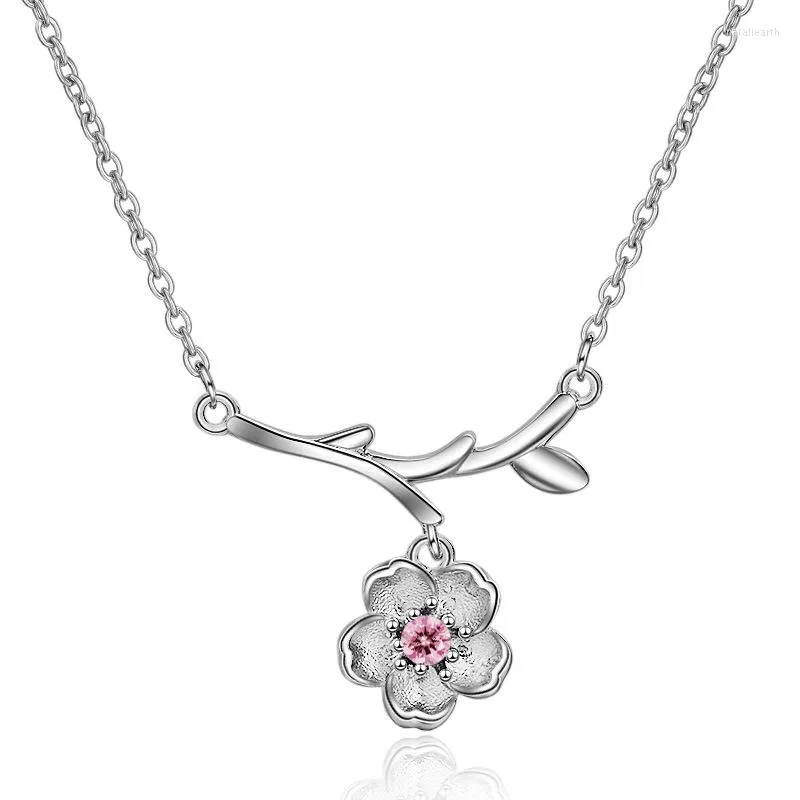 Pendant Necklaces Romantic Cherry Blossom Flower Pendants For Women High Quality Fashion Statement Jewelry