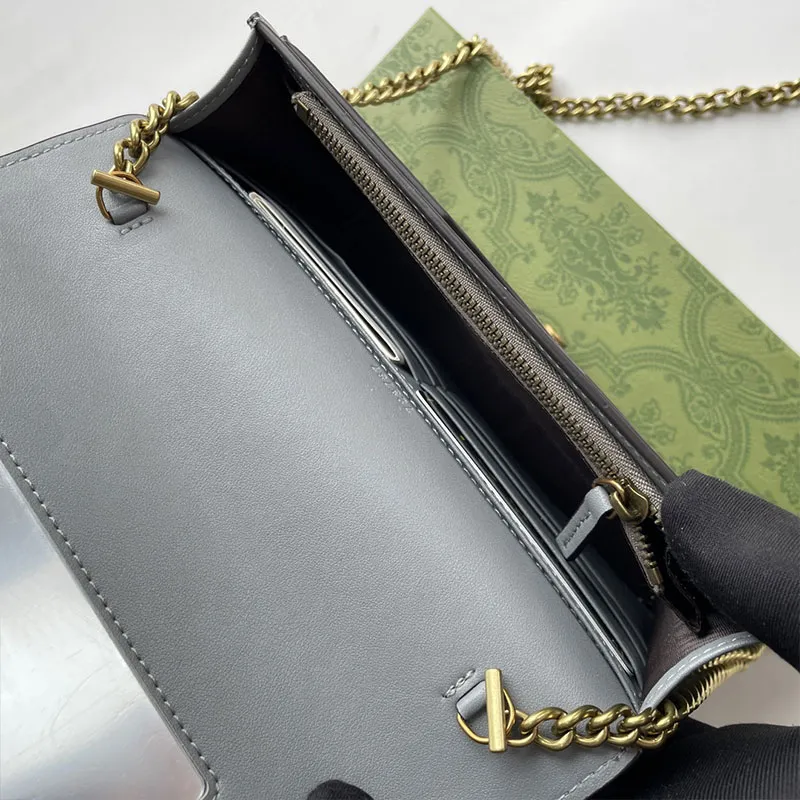 Chain Mini Bag Wallet Women Handbag Purse Genuine Leather Textured Geometric Motif Letters Shoulder Crossbody Bags Flap Purse Inside Card Slot Pockets Snap Button