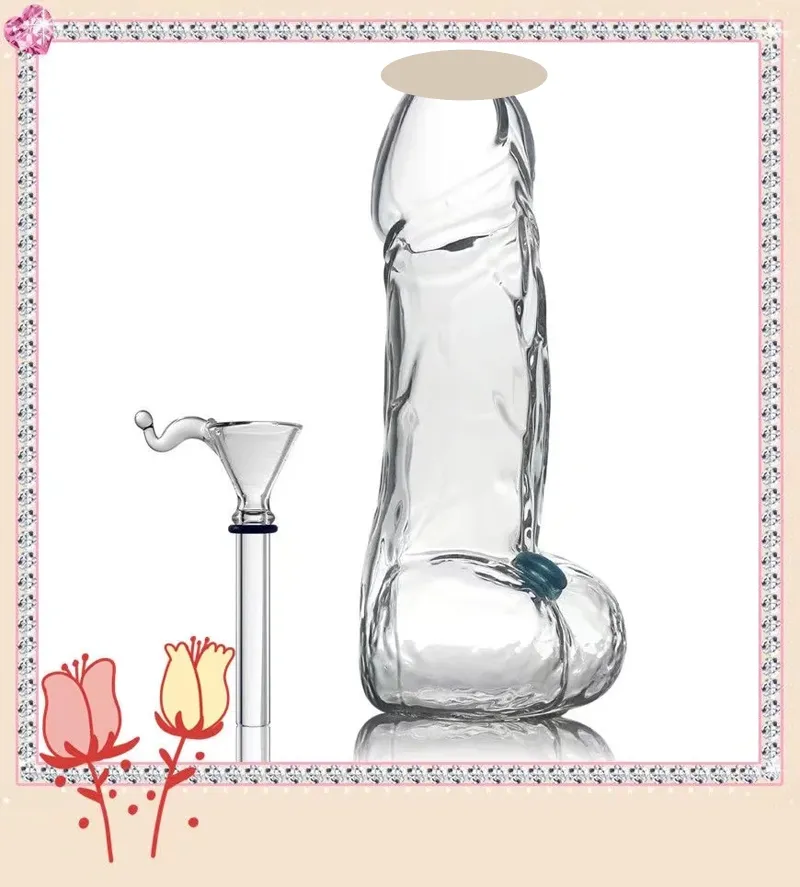 Narguilés 20CM Le Pipe À Eau Pénis Mâle Bong En Verre De Haute Qualité Avec Dégagement De La Tige En Bas Pour Fumer Des Bongs D'herbes Sèches