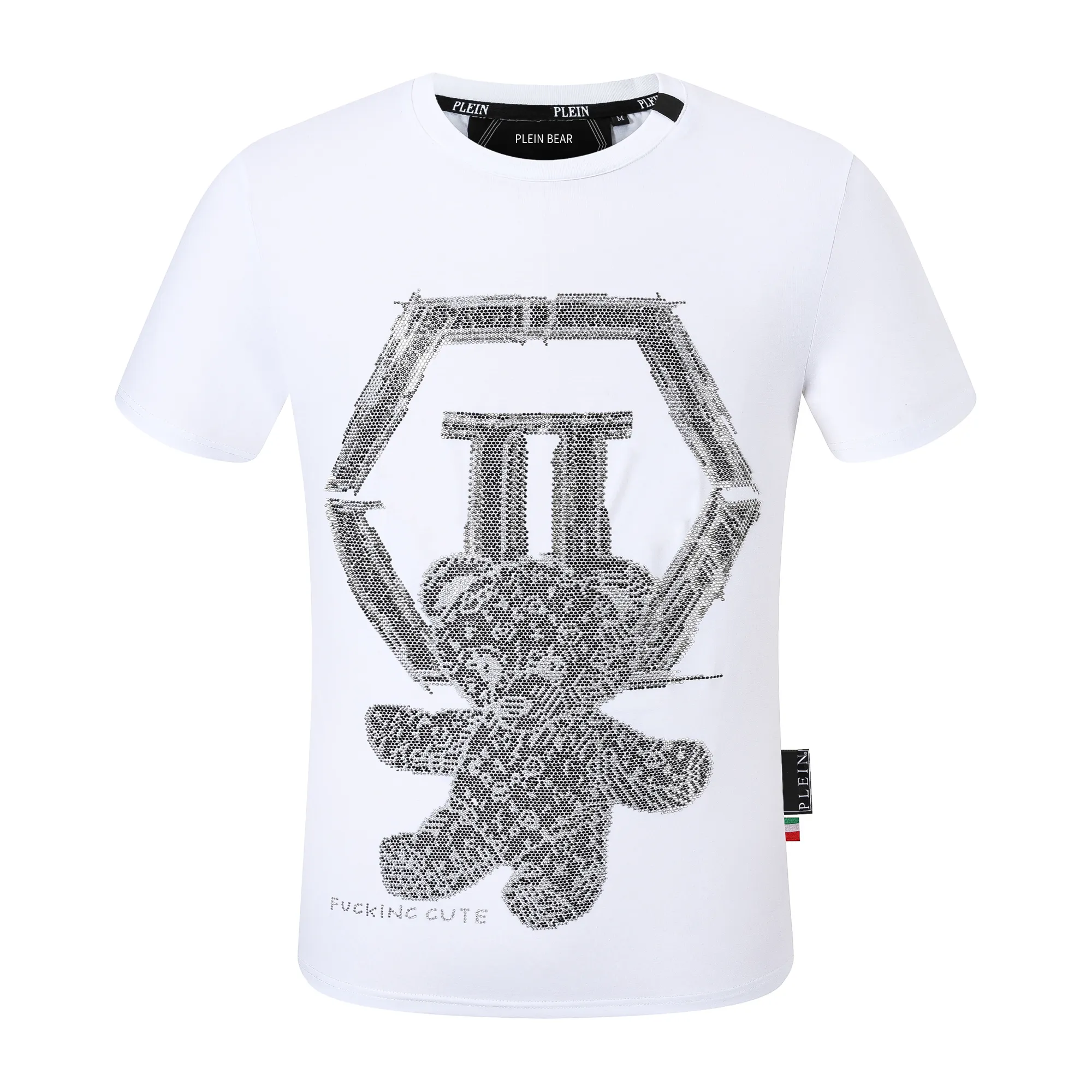 PLEIN BEAR T SHIRT Mens Designer Tshirts Brand Clothing Rhinestone PP Skull Men T-SHIRT ROUND NECK SS TEDDY GLASS AND PLEIN WITH CRYSTALS Hip Hop Tshirt Top Tees 161209