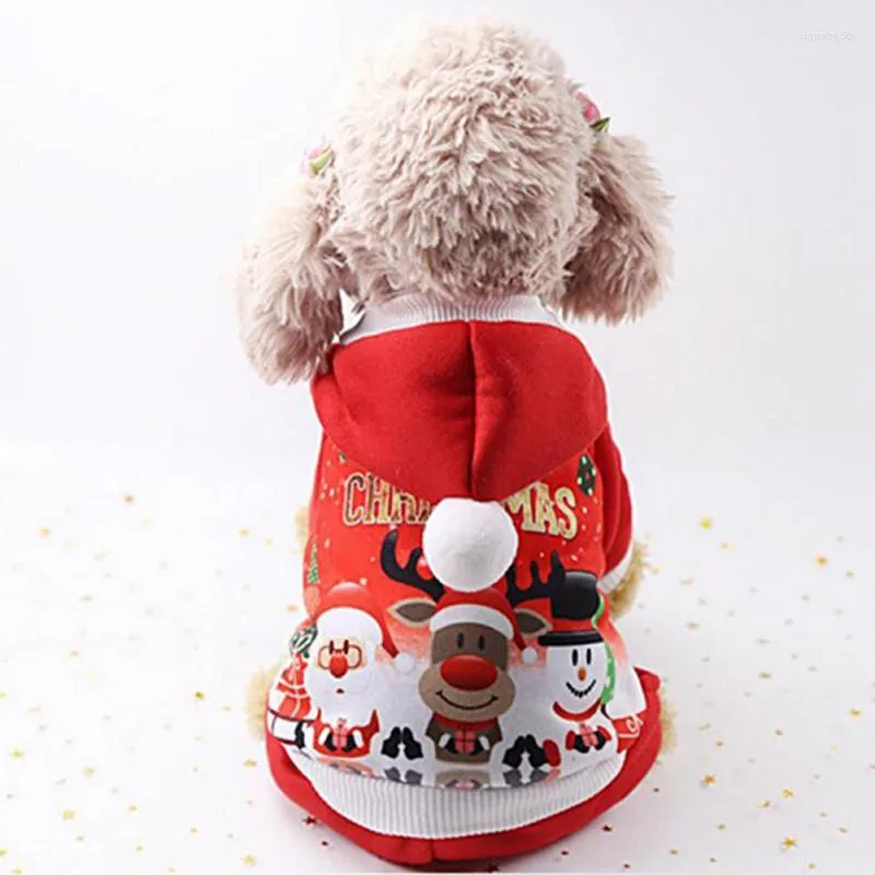 Costumi per gatti Felpa con cappuccio natalizia per animali domestici Cappotto per cani da Babbo Natale Abiti morbidi e caldi Abbigliamento per renne per cucciolo Teddy Yorkshire barboncino Costume maltese