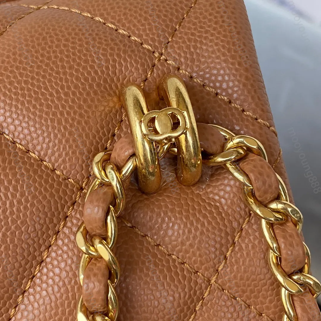 12A Upgrade Mirror Quality Designer Mini Square Flap Bag 20cm Damen Caramel Quilted Purse Luxurys Plain Handbag sCrossbody Black Shoulder Chain Starp