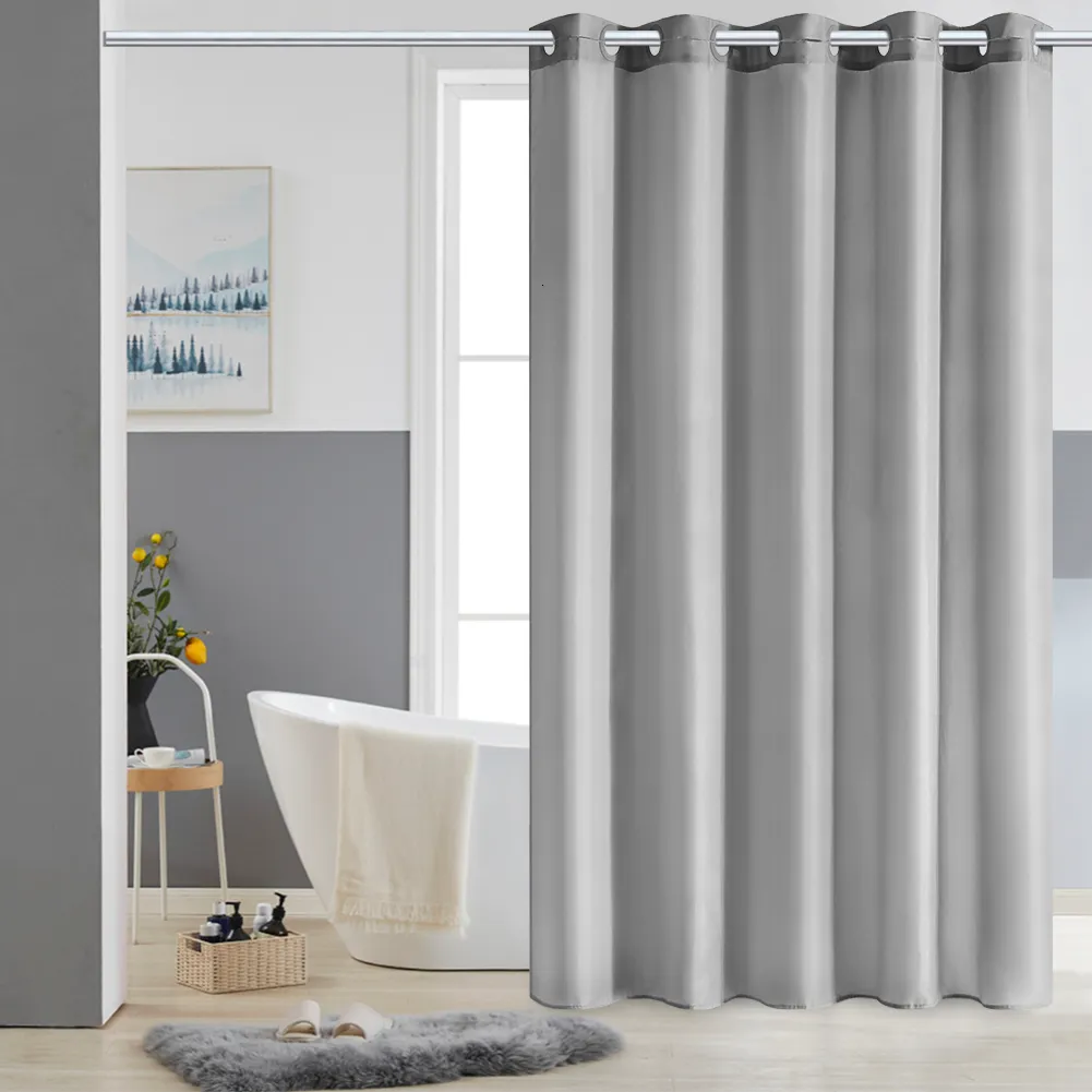 Tende da doccia Furlinic Tenda da doccia solida Facile da installare Tenda da bagno impermeabile in poliestere per la decorazione domestica Stile nordico per vasca da bagno 230322