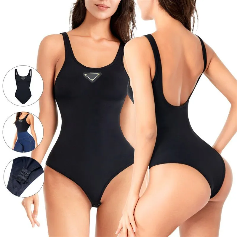 2023 Дизайнерские женские комбинезоны Rompers Sexy Solid Women Bodysuit Skinny Fashion Lace Up без рукавов с открытыми плечами Женские спинки с v-образным вырезом Summer Casual