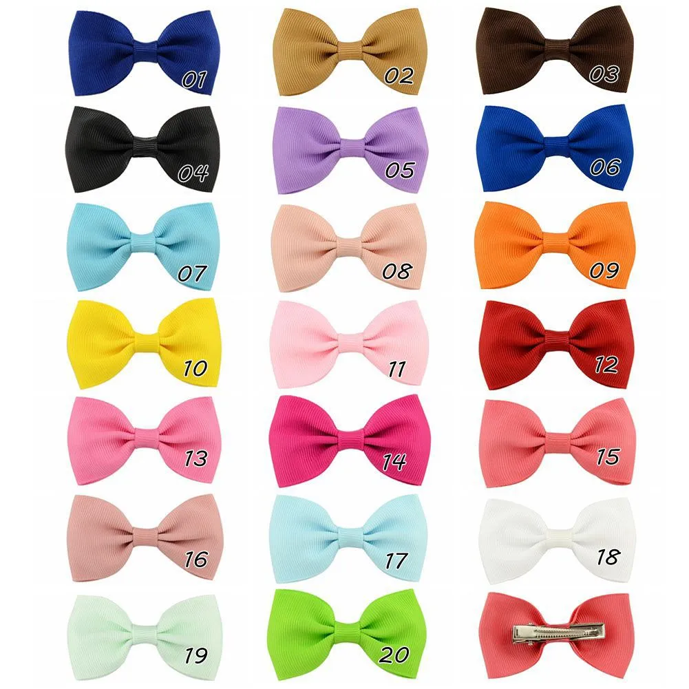 ملحقات الشعر 40 قطعة 2.75 بوصة فتيات Baby Grosgrain Bows Bows Hair Bow Clips Barrettes for Girl Teens Kids الأطفال الصغار