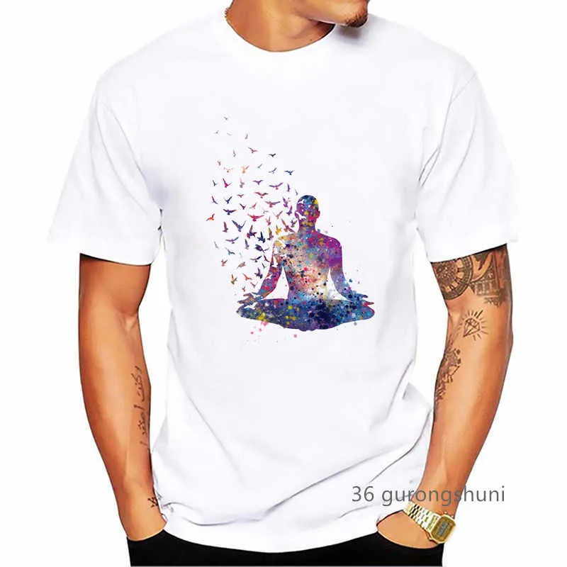 T Shirt Di Meditazione Buddha Uomini Uomini Boho Zen Hobo Style - Main Image