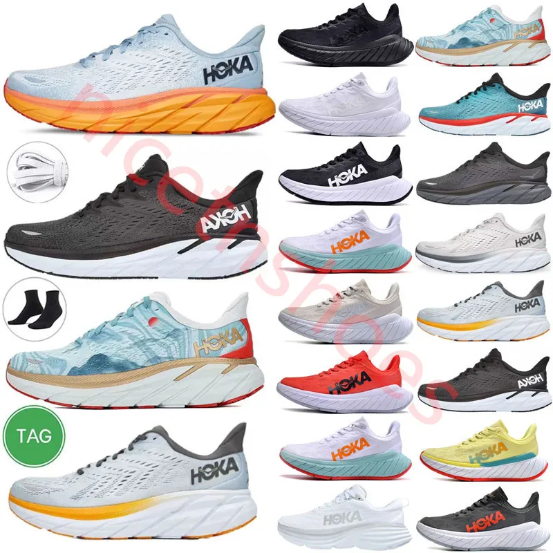 Hoka Shoe One Bondi 8 Hokas Triple White Nimbus Cloud Ice Blue Eggnog