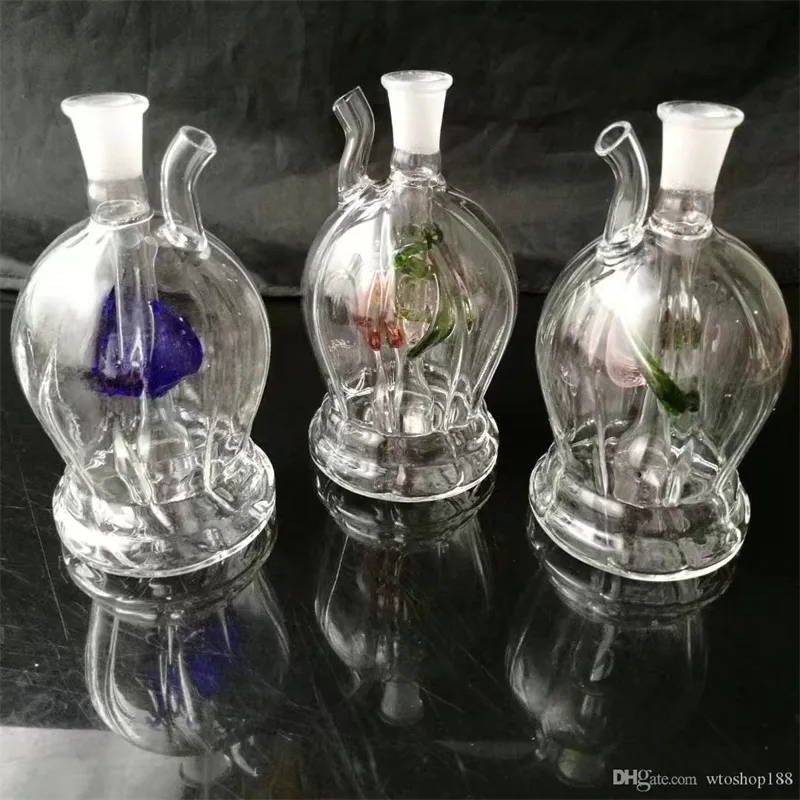 Flor de diamantes de imitación medusas de vidrio Tubería de agua de vidrio Pipas para fumar Percolador Bongs de vidrio Quemador de aceite Tuberías de agua Plataformas petroleras Fumar con Dropp