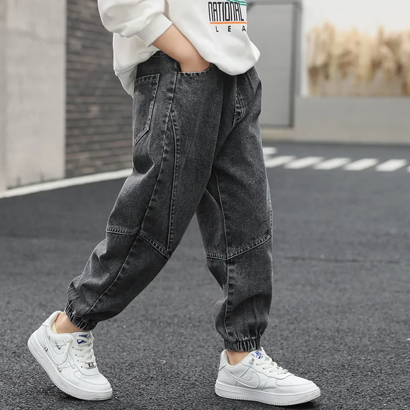 Boys Jeans Children Casual Sports Velvet Pants Winter Velvet Thicken Warm  Trousers Children Clothes For Boys 4 6 8 10 12 Years Color: Black, Kid  Size: 4