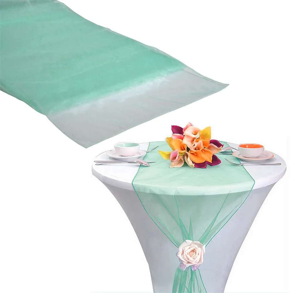 Table Runner 12"x108" / 30*275cm 10pcs High Quality Mint green Table Runner for Wedding decoration Banquet Venue Decoration 230322