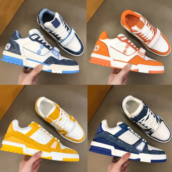 Designerskor Vintage Män Sneakers Chaussures Klassiskt Läder Mesh Casual Sko Designers Sneakers 38-46