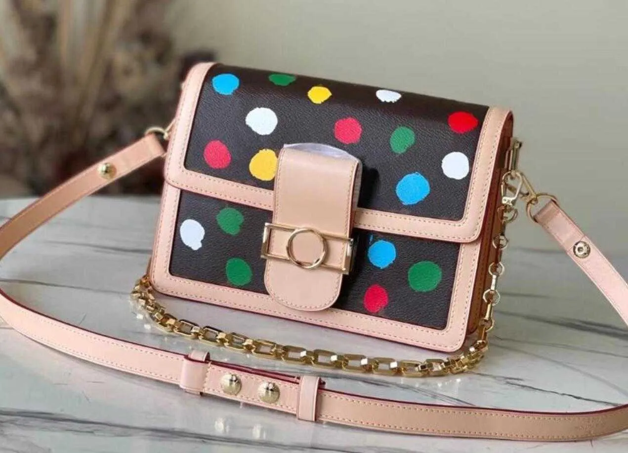 Bolso de lujo Bolso de diseñador Mujer YK DAUPHINE MM Capucines Dots Monedero Crossbody Bolsos de hombro Solapa Bolso de mensajero de cuero M21458 M46432 M21750