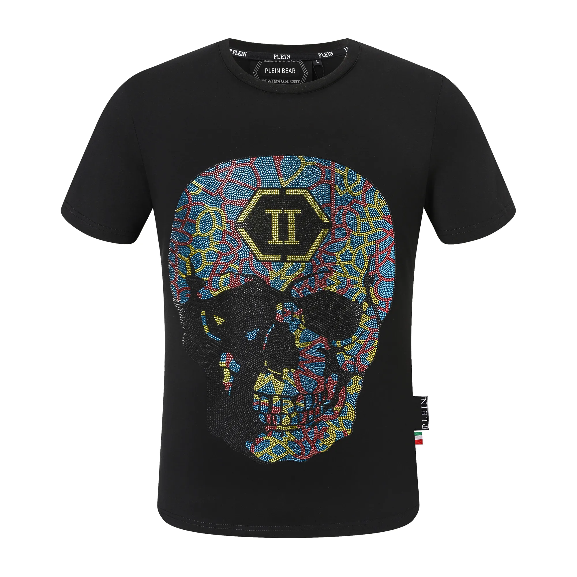 Plein Bear T Shirt Mens Designer Tshirts Clothing Rhinestone PP Skull Men T-Shirt Round Dound Ss Skull and Plein مع بلورات الهيب هوب Tshirt Top Tees 161223