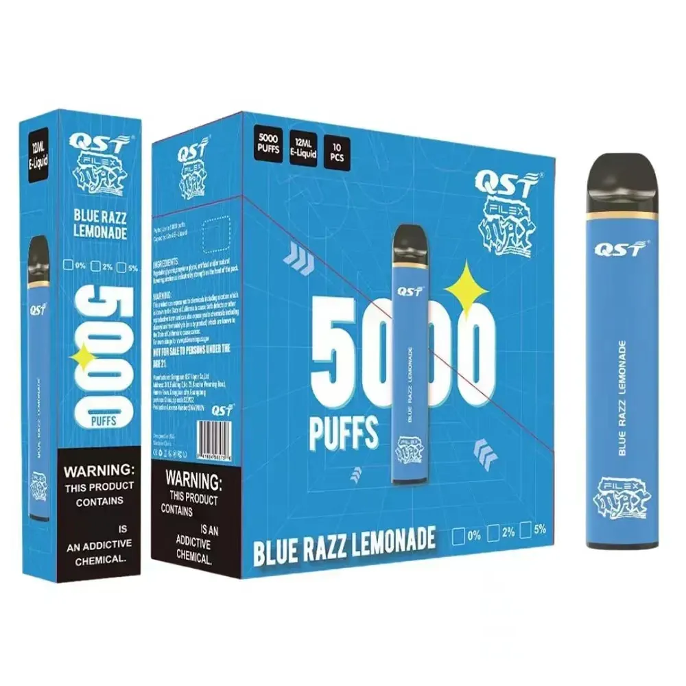 vape 펜 5000 퍼프 QST Filex Max 일회용 vape 전자 담배 12ml 용량 포드 장치 850mAh 충전 가능한 배터리 13 맛 Bang XXL