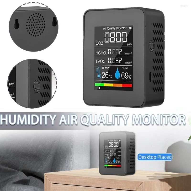 5-in-1 Indoor Air Quality Monitor Carbon Dioxide Detector CO2 Multifunctional For Home Office