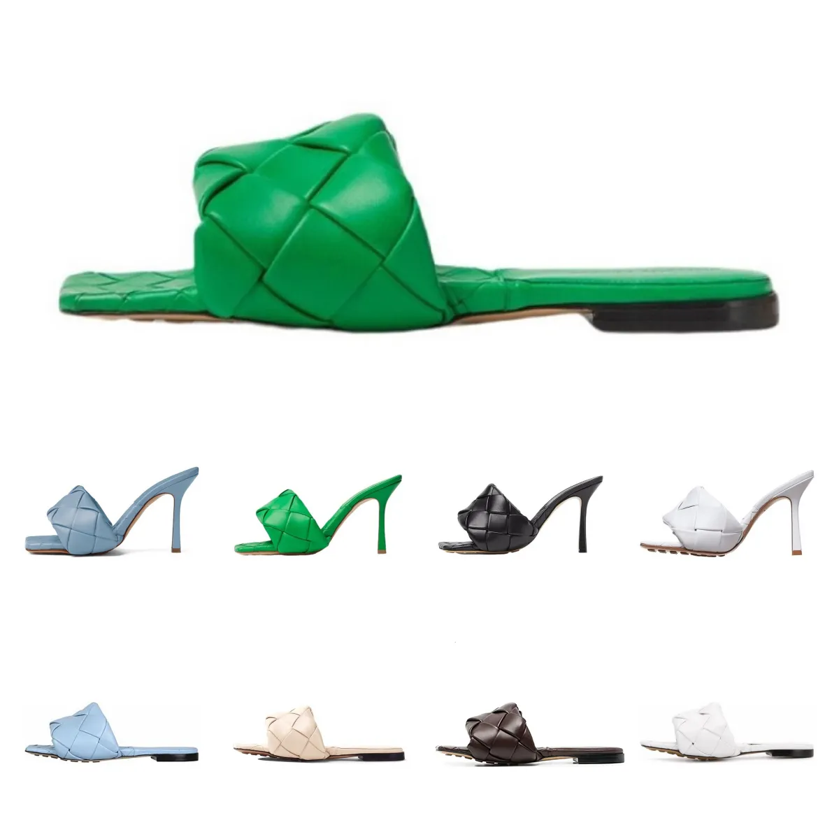 Modedesigner Top-Qualität Sandalen Square Toe High Heels Open-Toe Frau Flache Hausschuhe Designer Sandale Sommer All-Match Stylist Schuhe Absatz 7 cm