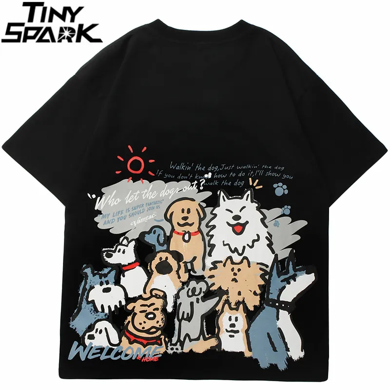 Men s T Shirts Hip Hop Tshirt Streetwear Funny Cartoon Dogs Print T Shirt 2023 Men Harajuku Cotton Casual T Shirt Summer Short Sleeve Tops Tees 230321