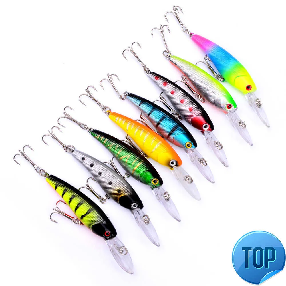 1 Pcs 9,0 cm 8,3g Kunststoff Harten Köder Minnow Angeln Lockt Tiefsee Bass Köder Kurbel Köder Künstliche Schwimmen köder Wobbler Angelgerät