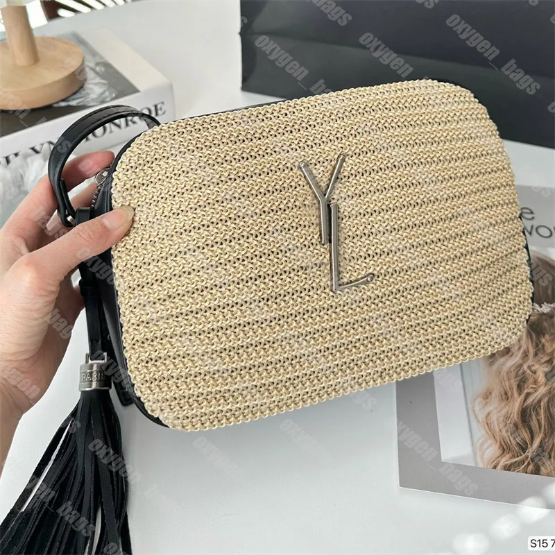 Zomer Raffia Geweven Camera Tassen Designer Vrouwen Gehaakte Crossbody Tas Ontwerpers Handtassen Y Purse Vrouw Kwasten Sac Handtas