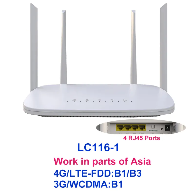 Universel déverrouillé 4g Lte Cpe Routeur Modem Rj45 Lan Wan Antenne  externe Sans fil avec fente Eu Plug