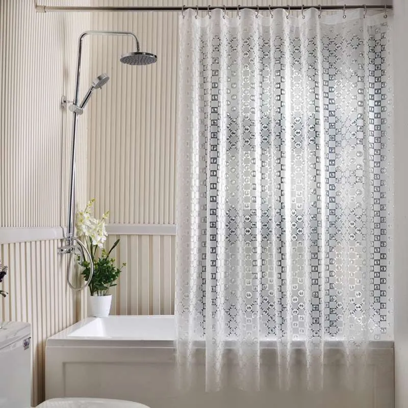 Cortinas de chuveiro Cortina de chuveiro impermeável EVA 3D Curtins de banho translúcida à prova de mofo Modern Bathtub Partition cortina com ganchos decoração de casa 230322