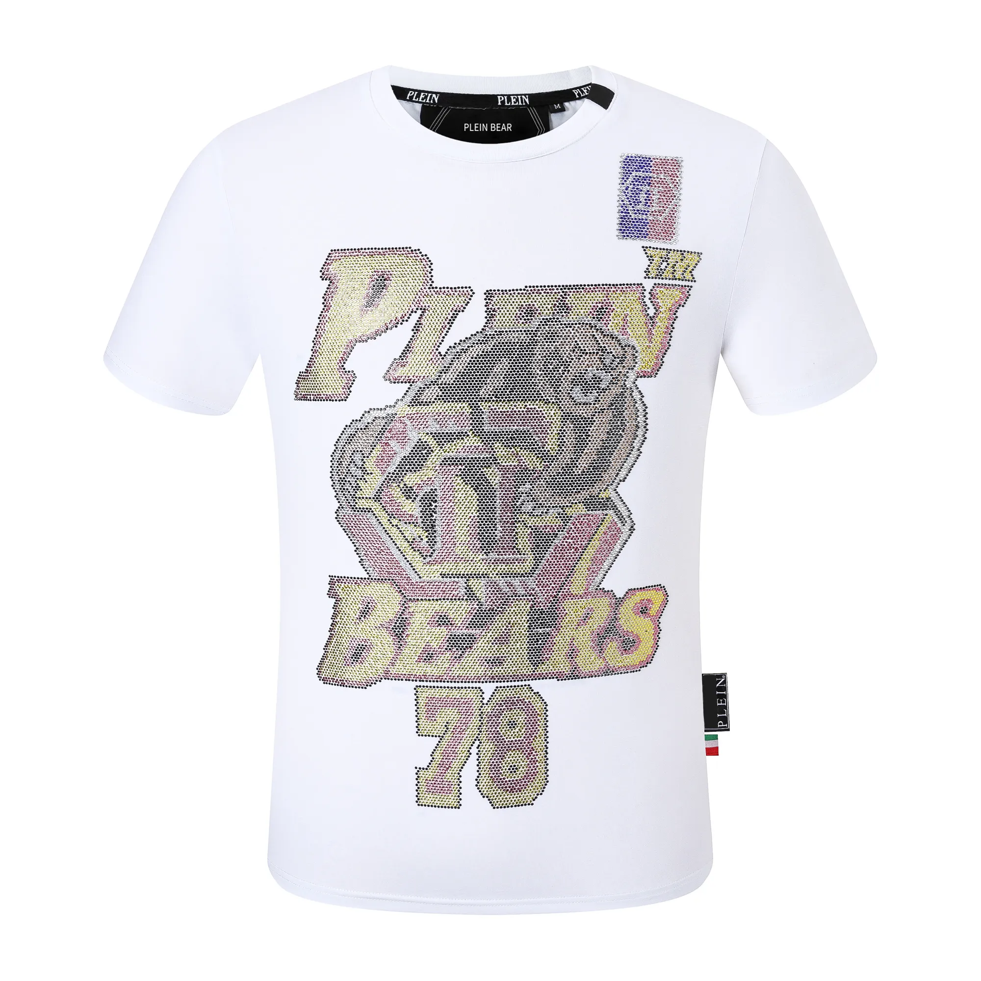 Plein Bear T Shirt Mens Designer Tshirts Brand Clothing Rhinestone Pp Skull Men T-shirt Okoła szyi SS Basketball i Plein z kryształami Hip Hop Tshirt TOP TEE 161245