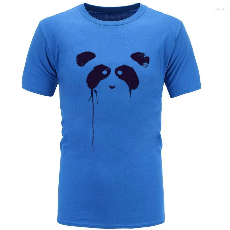 Men's T Shirts Splash Panda Watercolor Picture T-Shirts Short Sleeve Funky Crewneck Cotton Tops Fitness Tight Shirt For Men Ostern