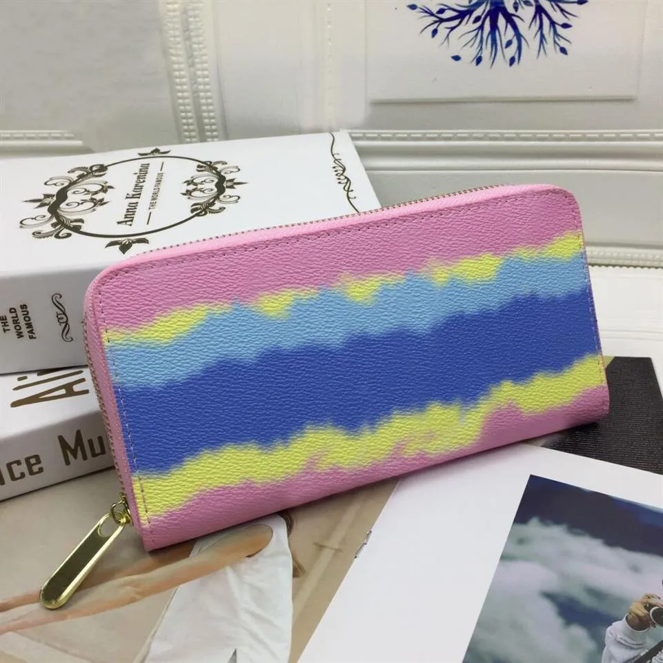 Wallet With Long Wallets for Women Luxury Pastel zipper Gift Box Designer 3 colour Purse 20cm277J