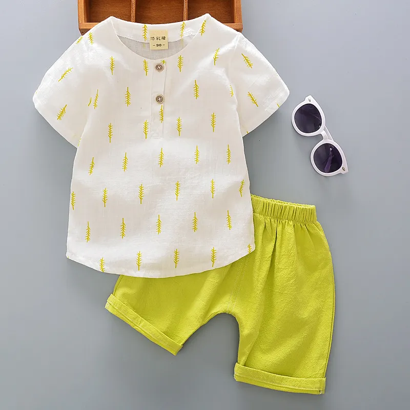 Ensembles de vêtements Costume de vêtements pour bébés en coton Haut décontracté d'été Shorts pour hommes Costume pour femmes Vêtements de plein air deux pièces pour enfants unisexes pour enfants 230322