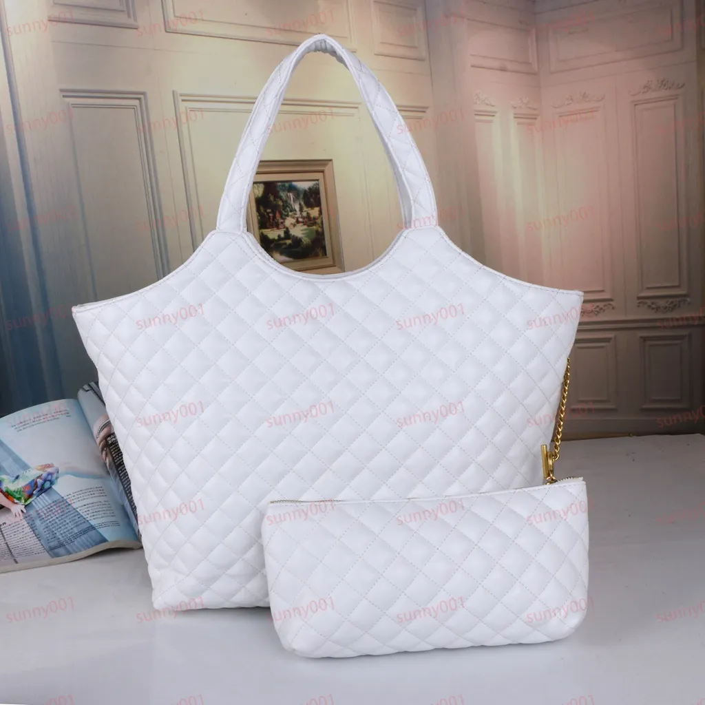 La borsa da 2 pezzi da 2 pezzi per la fase del display di moda designer di lusso pacchetto figlio di grande capacità di grande capacità in bianco e nero