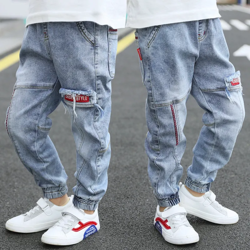 Korean Style Soft Denim Boys Boys Jeans Ankle Length Cotton Casual