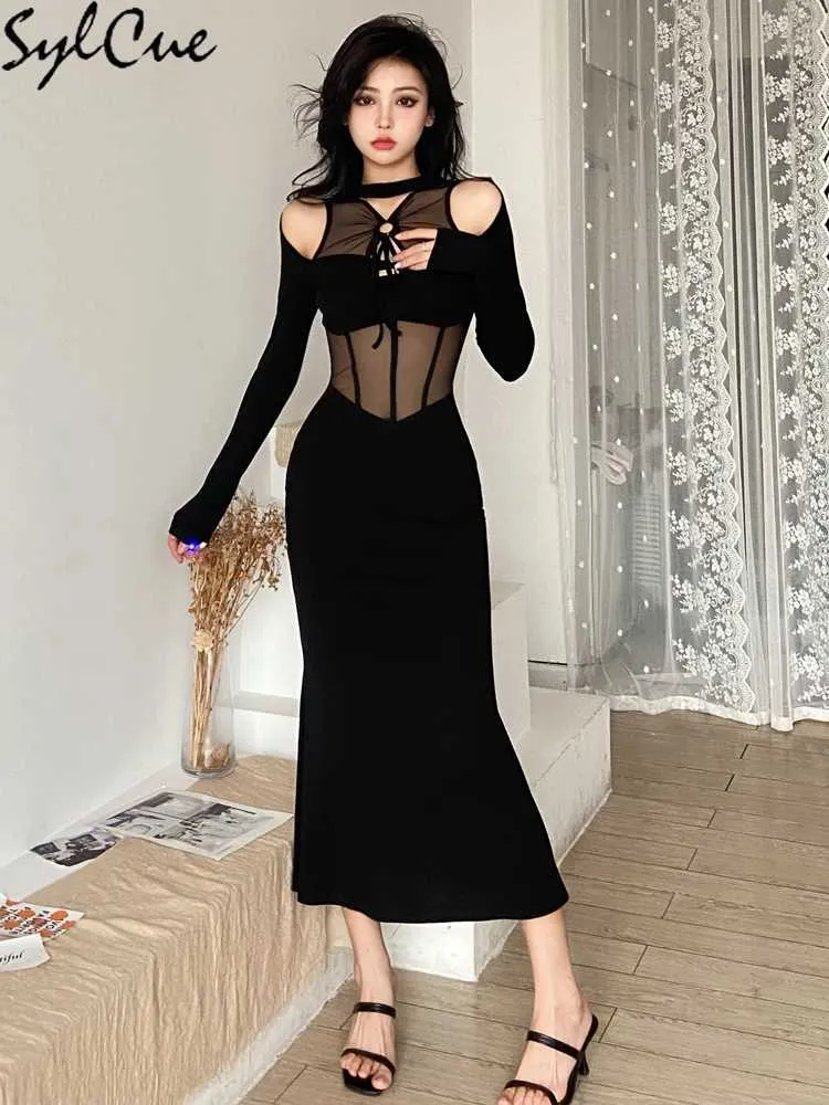 Party Dresses Mature Charm Black Mysterious Sexy Evening Party Intellectual Elegant Beautiful Generous Women's Long Dress 230322