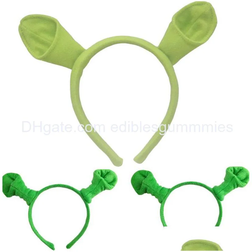 Inne domowe ogród Halloween Moq50pcs Hair Hoop Shrek HairPin Uszy opaska głowa Kołyk