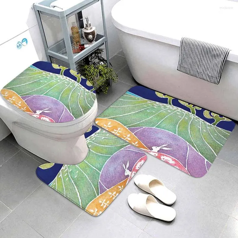 Tapis plage étoile de mer tapis de bain ensemble océan conque mer vagues Nature paysage salle de bain décor tapis antidérapant tapis toilette couvercle couverture