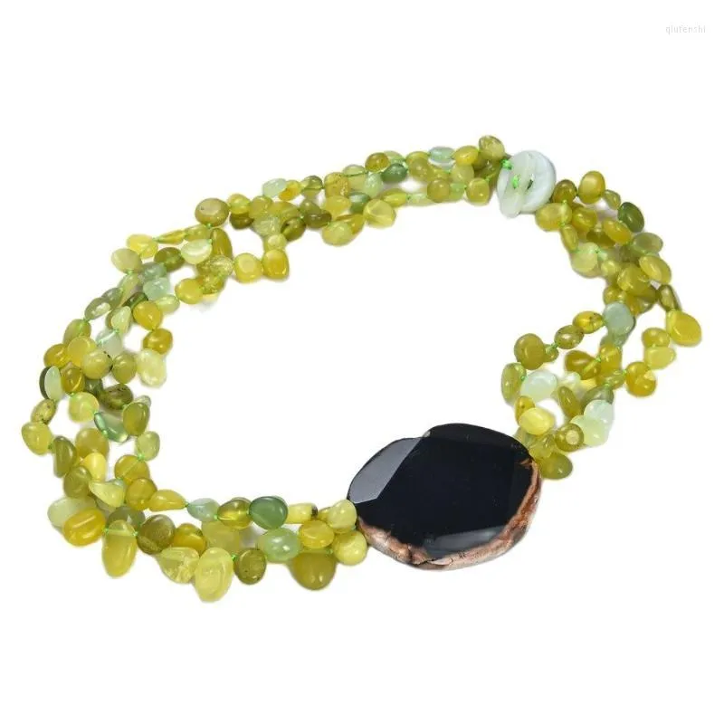 Hangende kettingen sieraden 20 "natuursteen groene jades best geboord fancy gepolijste rauwe drusy plak agates edelstenen ketting dame sieraden