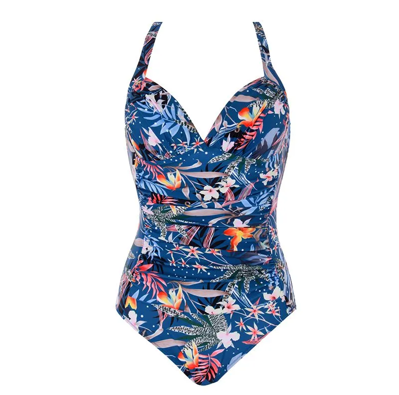 Seksowne push up kobiet Swimsuits Duże shirred stroje kąpielowe vintage body