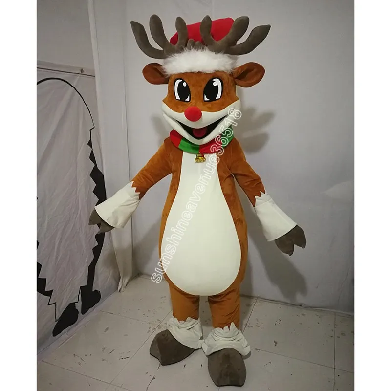 New reindeer Mascot Costume Top Cartoon Anime theme character Carnival Unisex Adults Size Christmas Birthday Party Outdoor Outfit Suit